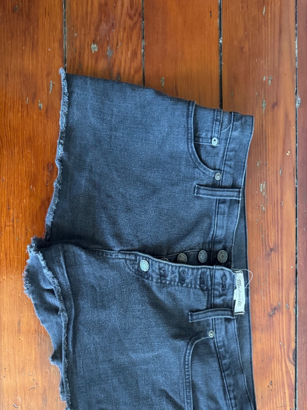 Madewell Black Button-up Denim Shorts